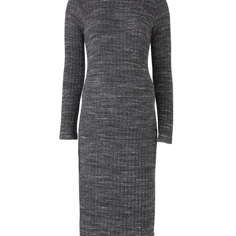 MONROW Mommy, Charcoal gray knit Turtleneck Sweater dress, Size Small